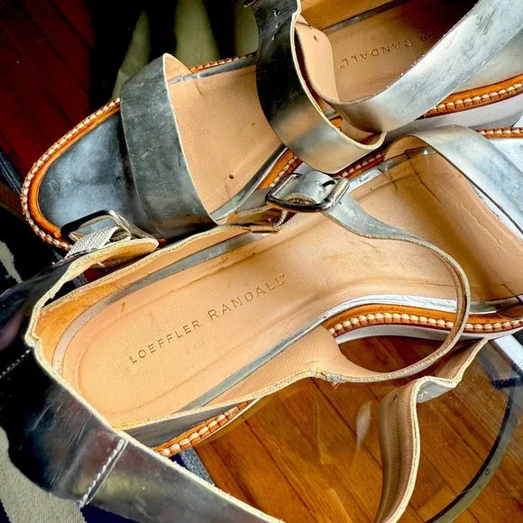 Loeffler Randall Metallic Platform Sandals Size 8 - Picture 6 of 6